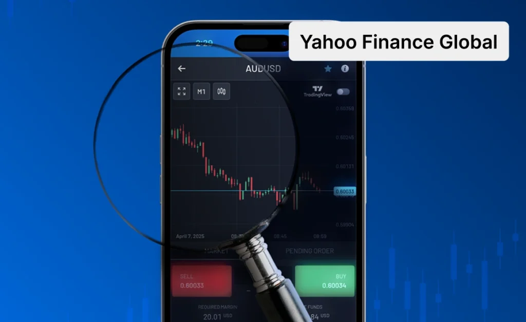 Mobile TradingView chart showing AUD/USD, candlestick pattern, scalping strategy, stop loss order, volume profile, and zoom magnifier tool.